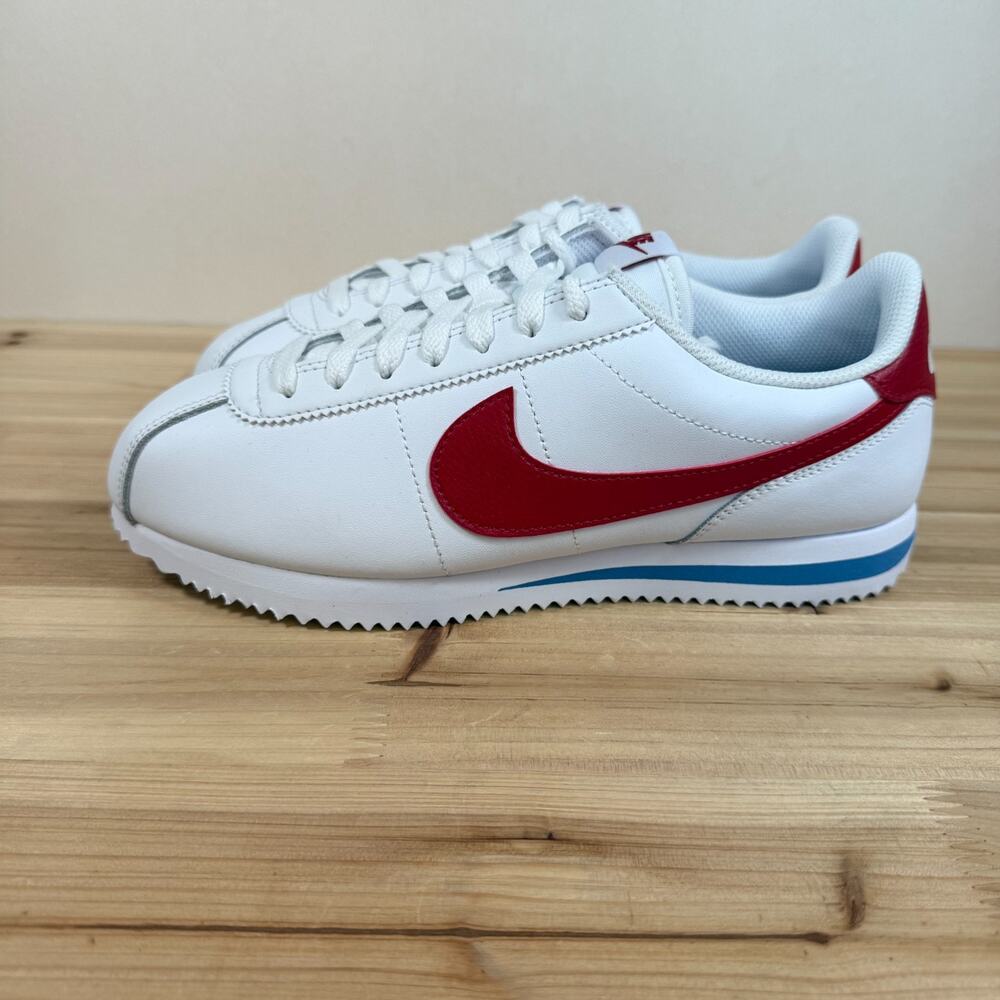 Nike Cortez classic sneakers womens 9 White red Leather Retro DN1791-108 - Picture 4 of 11